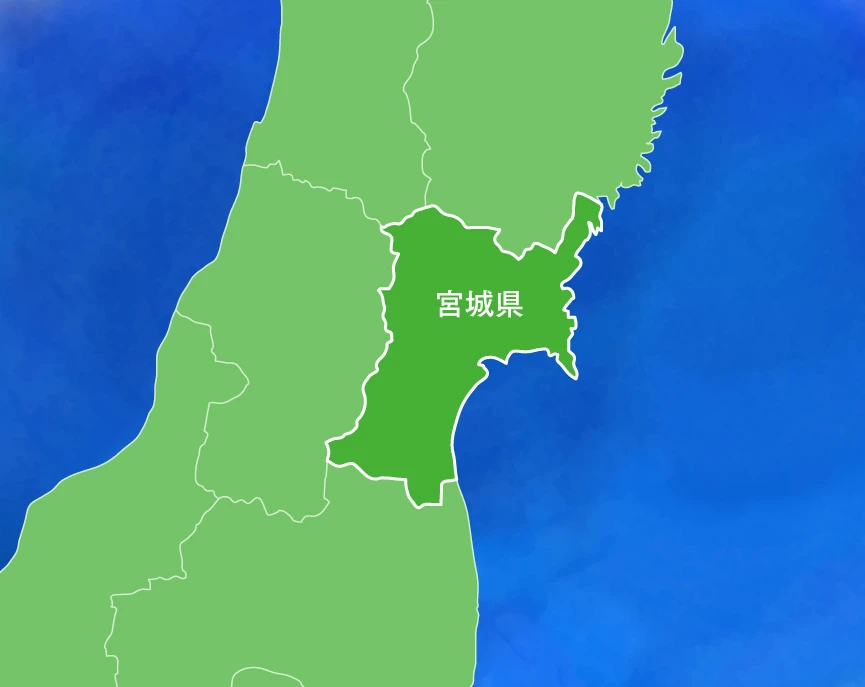 日本地図の一部（宮城県）
