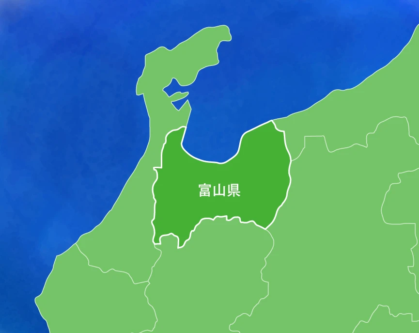 日本地図の一部（富山県）