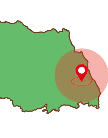 埼玉県地図(越谷市を中心に範囲を示す)