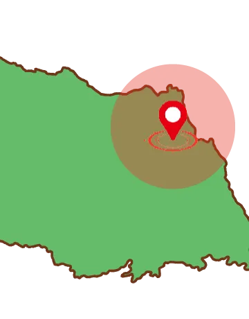 埼玉県地図(久喜市を中心に範囲を示す)